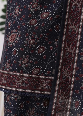 Bin Saeed Fabric - WK-2542-PR- 3 Piece Khaddar Printed Stitched Suit