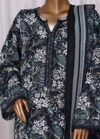 Bin Saeed Fabric - WK-2543-PR- 3 Piece Khaddar Printed Stitched Suit