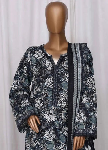 Bin Saeed Fabric - WK-2543-PR- 3 Piece Khaddar Printed Stitched Suit