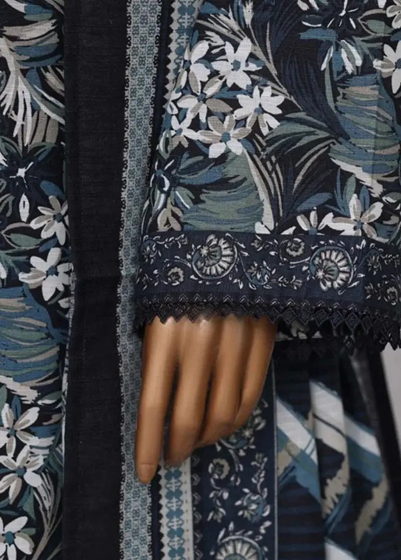 Bin Saeed Fabric - WK-2543-PR- 3 Piece Khaddar Printed Stitched Suit