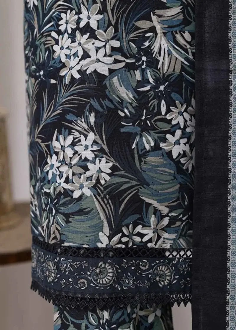 Bin Saeed Fabric - WK-2543-PR- 3 Piece Khaddar Printed Stitched Suit