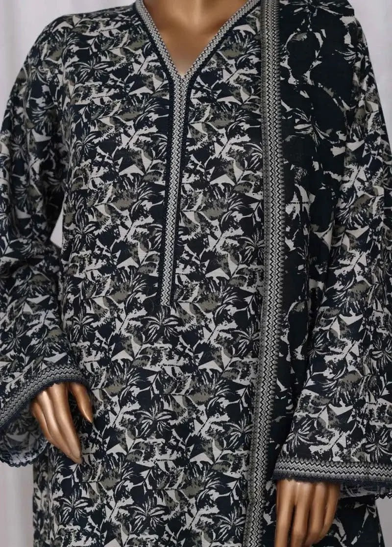 Bin Saeed Fabric - WK-2545-PR- 3 Piece Khaddar Printed Stitched Suit