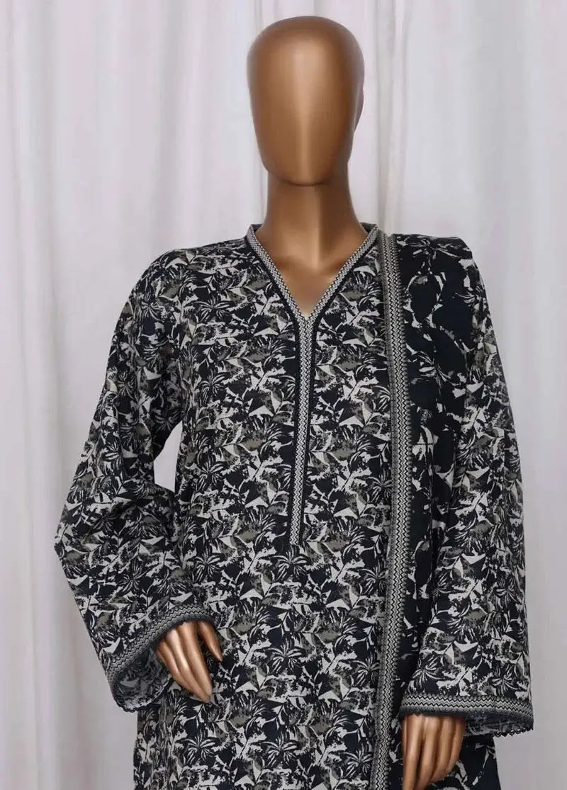 Bin Saeed Fabric - WK-2545-PR- 3 Piece Khaddar Printed Stitched Suit