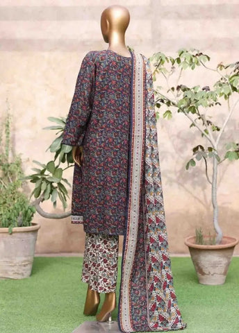Bin Saeed Fabric - WK-2546-PR- 3 Piece Khaddar Printed Stitched Suit