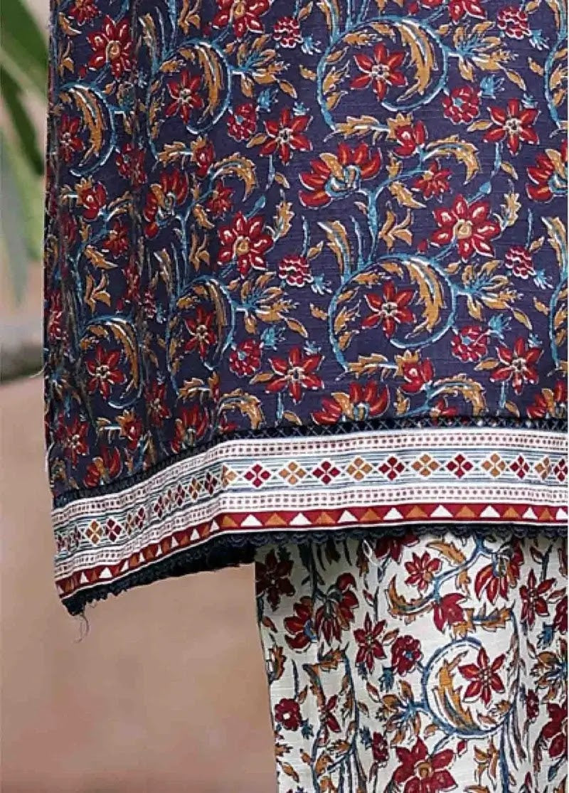 Bin Saeed Fabric - WK-2546-PR- 3 Piece Khaddar Printed Stitched Suit