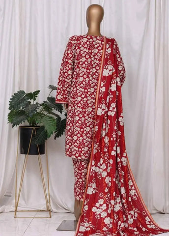 Bin Saeed Fabric - WK-2547-PR- 3 Piece Khaddar Printed Stitched Suit