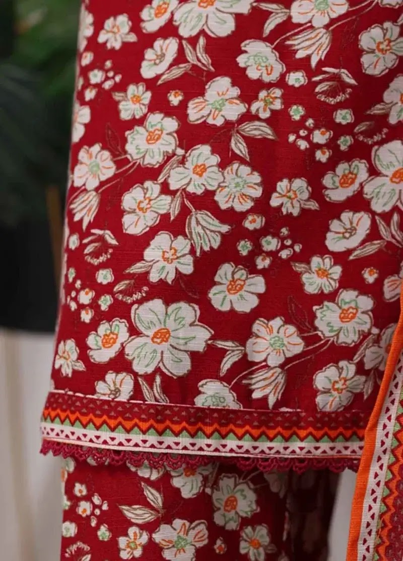 Bin Saeed Fabric - WK-2547-PR- 3 Piece Khaddar Printed Stitched Suit