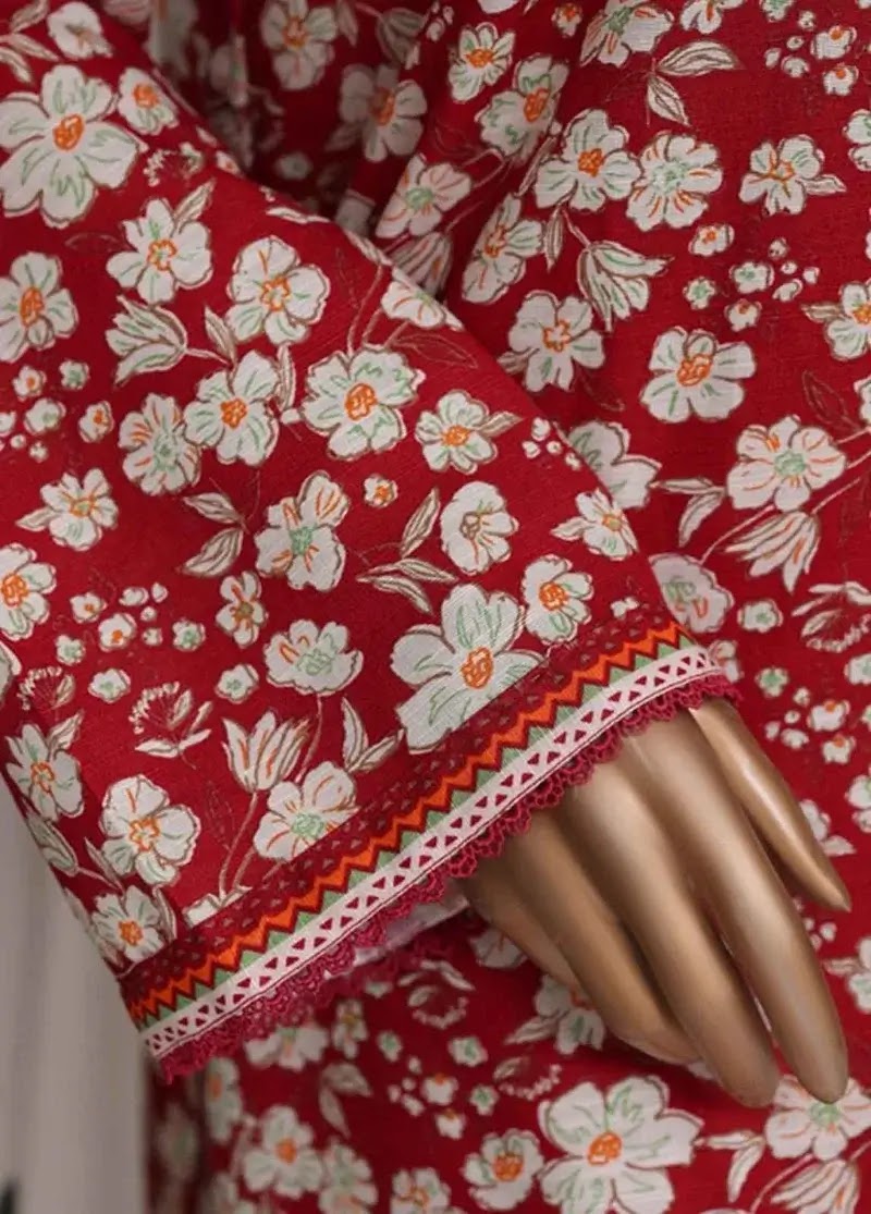 Bin Saeed Fabric - WK-2547-PR- 3 Piece Khaddar Printed Stitched Suit