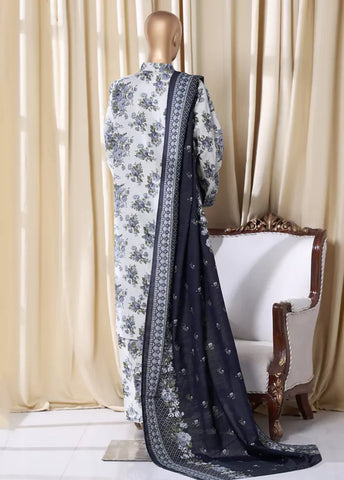3 Piece Printed MultiColor Khaddar Shirt with Trouser & Dupatta