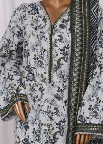 Bin Saeed Fabric - WK-2549-PR- 3 Piece Khaddar Printed Stitched Suit