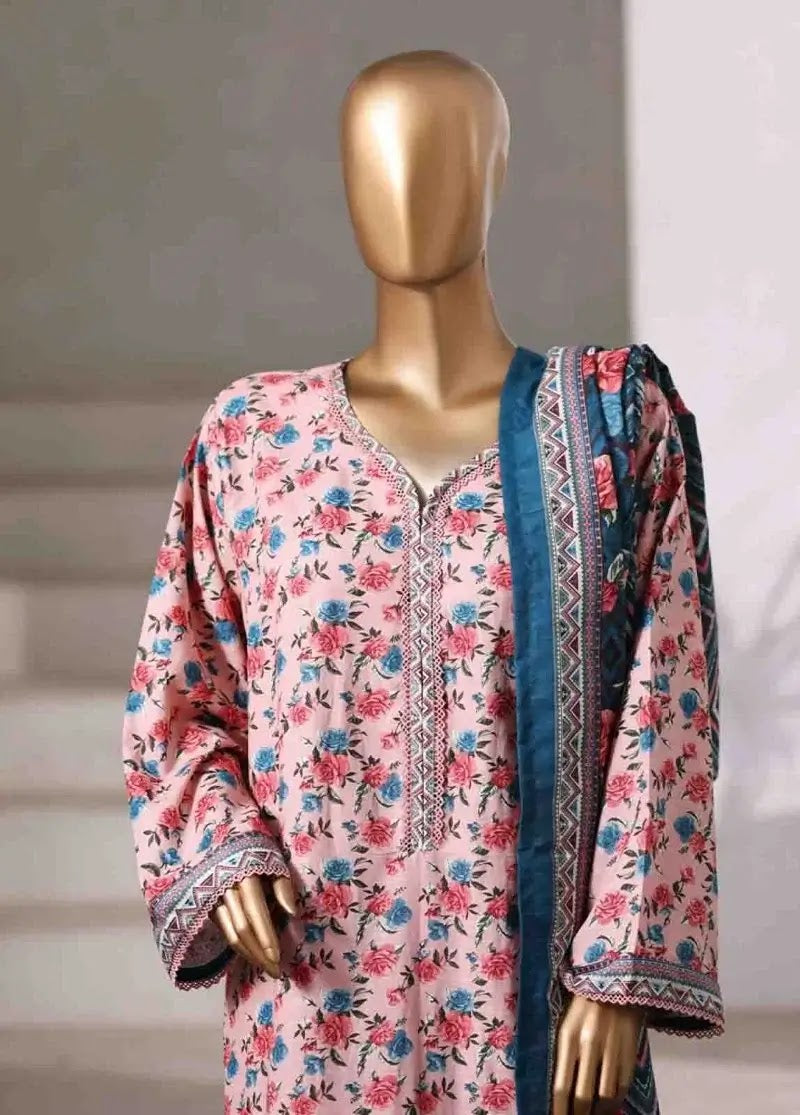 Bin Saeed Fabric - WK-2550-PR- 3 Piece Khaddar Printed Stitched Suit