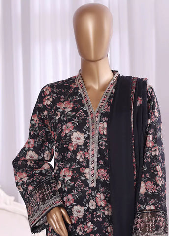 WK-2556-EMB- 3 Piece Khaddar Emboidered Stitched Suit