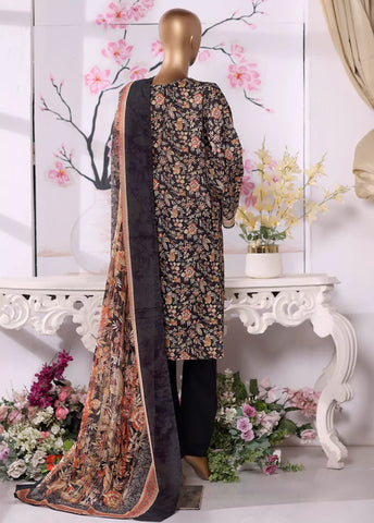 3 Piece Printed MultiColor Khaddar Shirt with Trouser & Dupatta
