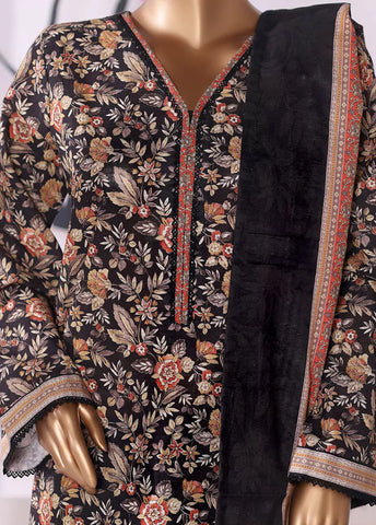 3 Piece Printed MultiColor Khaddar Shirt with Trouser & Dupatta