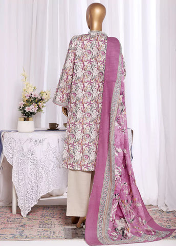 3 Piece Printed MultiColor Khaddar Shirt with Trouser & Dupatta