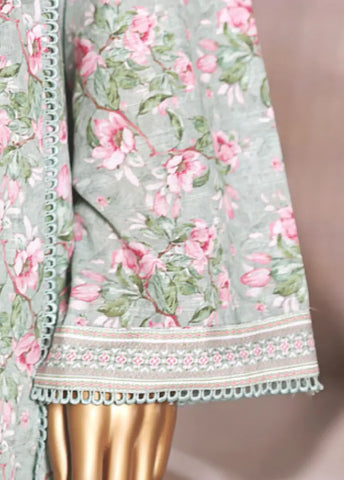 3 Piece Printed MultiColor Khaddar Frock with Trouser & Dupatta