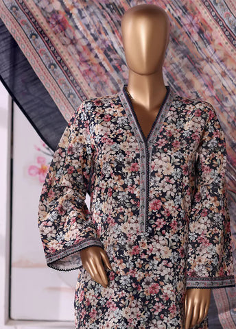 3 Piece Printed MultiColor Khaddar Shirt with Trouser & Dupatta