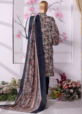 3 Piece Printed MultiColor Khaddar Shirt with Trouser & Dupatta