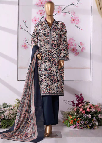 3 Piece Printed MultiColor Khaddar Shirt with Trouser & Dupatta