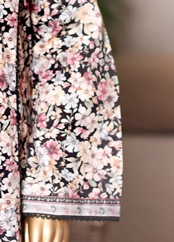 3 Piece Printed MultiColor Khaddar Frock with Trouser & Dupatta