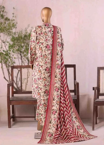 Bin Saeed Fabric - WK-2581-PR- 3 Piece Khaddar Printed Stitched Suit