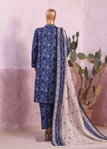 Bin Saeed Fabric - WK-2582-PR- 3 Piece Khaddar Printed Stitched Suit