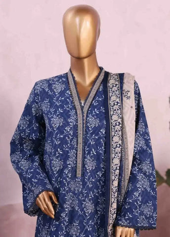 Bin Saeed Fabric - WK-2582-PR- 3 Piece Khaddar Printed Stitched Suit