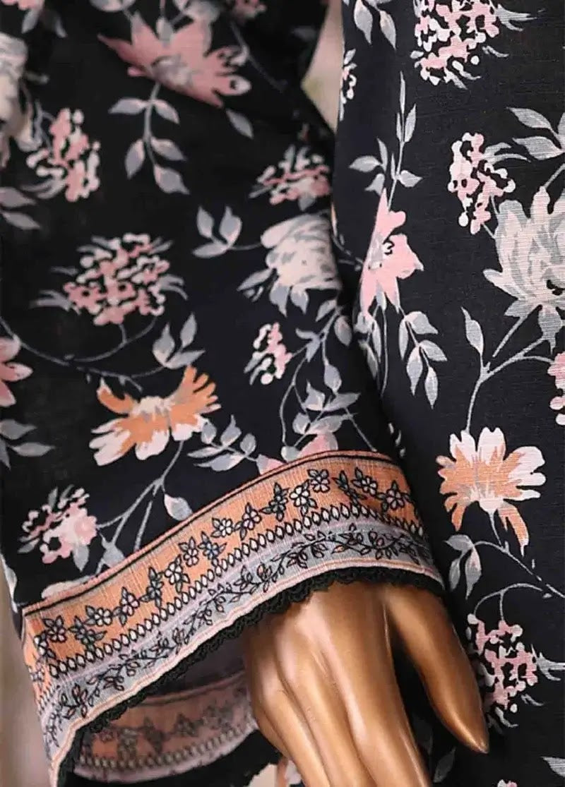 Bin Saeed Fabric - WK-2585-PR- 3 Piece Khaddar Printed Stitched Suit