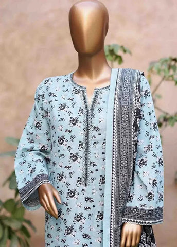Bin Saeed Fabric - WK-2586-PR- 3 Piece Khaddar Printed Stitched Suit