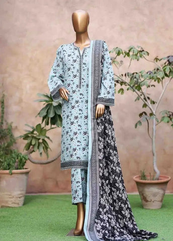 Bin Saeed Fabric - WK-2586-PR- 3 Piece Khaddar Printed Stitched Suit