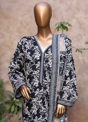 Bin Saeed Fabric - WK-2588-PR- 3 Piece Khaddar Printed Stitched Suit