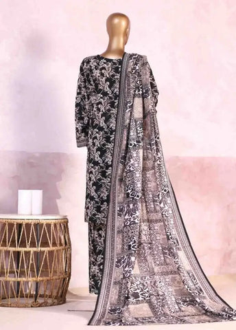 Bin Saeed Fabric - WK-2589-PR- 3 Piece Khaddar Printed Stitched Suit