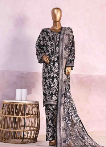 Bin Saeed Fabric - WK-2589-PR- 3 Piece Khaddar Printed Stitched Suit