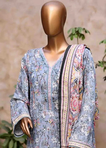Bin Saeed Fabric - WK-2590-PR- 3 Piece Khaddar Printed Stitched Suit