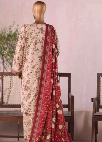 Bin Saeed Fabric - WK-2593-PR- 3 Piece Khaddar Printed Stitched Suit