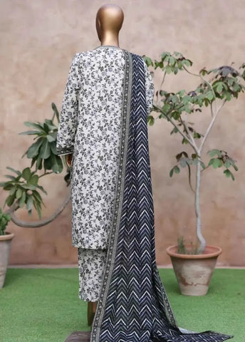 Bin Saeed Fabric - WK-2596-PR- 3 Piece Khaddar Printed Stitched Suit