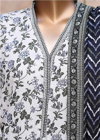 Bin Saeed Fabric - WK-2596-PR- 3 Piece Khaddar Printed Stitched Suit