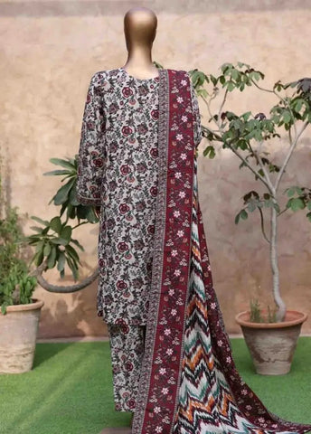 Bin Saeed Fabric - WK-2598-PR- 3 Piece Khaddar Printed Stitched Suit