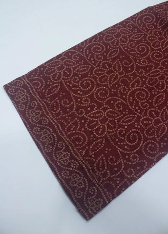 3 Piece Printed Stitched Maroon Color Khaddar Shirt with Trouser & Dupatta