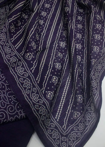 3 Piece Printed Stitched Purple Color Khaddar Shirt with Trouser & Dupatta