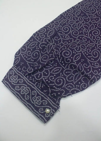 3 Piece Printed Stitched Purple Color Khaddar Shirt with Trouser & Dupatta