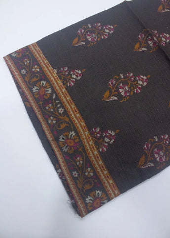 3 Piece Printed Stitched Dark Brown Color Khaddar Shirt with Trouser & Dupatta