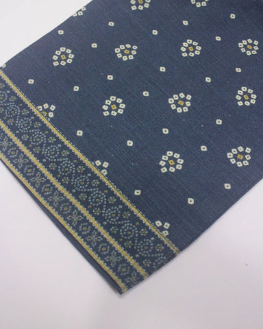 3 Piece Printed Stitched Grey Color Khaddar Shirt with Trouser & Dupatta