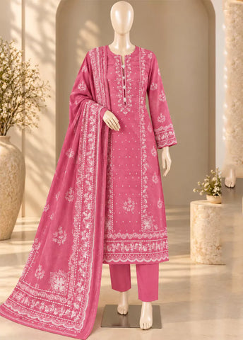 3 Piece Printed Stitched Color Khaddar Shirt with Trouser & Dupatta
