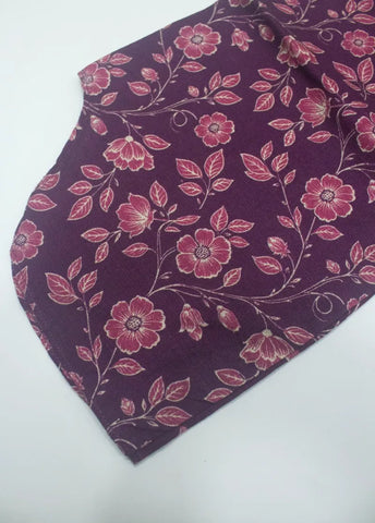 3 Piece Printed Stitched Plum Color Khaddar Shirt with Trouser & Dupatta