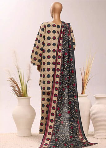 3 Piece Printed Stitched MultiColor Khaddar Shirt with Trouser & Dupatta