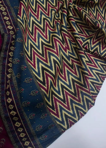 3 Piece Printed Stitched Shocking Pink Color Khaddar Shirt with Trouser & Dupatta