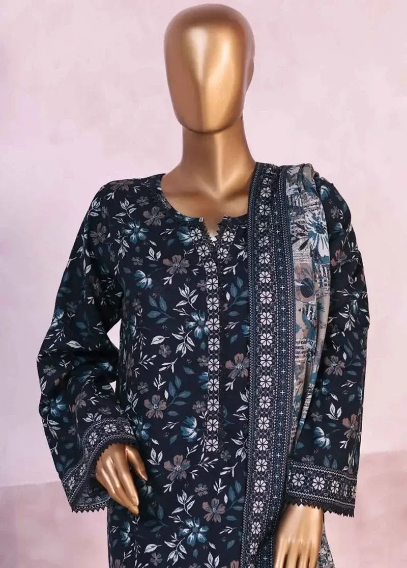 Bin Saeed Fabric - WK-2883-PR- 3 Piece Khaddar Printed Stitched Suit
