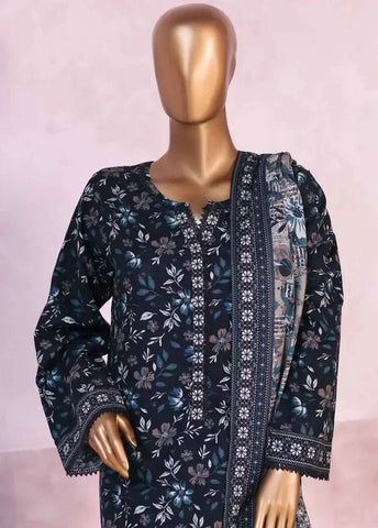 Bin Saeed Fabric - WK-2883-PR- 3 Piece Khaddar Printed Stitched Suit