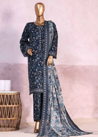 Bin Saeed Fabric - WK-2883-PR- 3 Piece Khaddar Printed Stitched Suit
